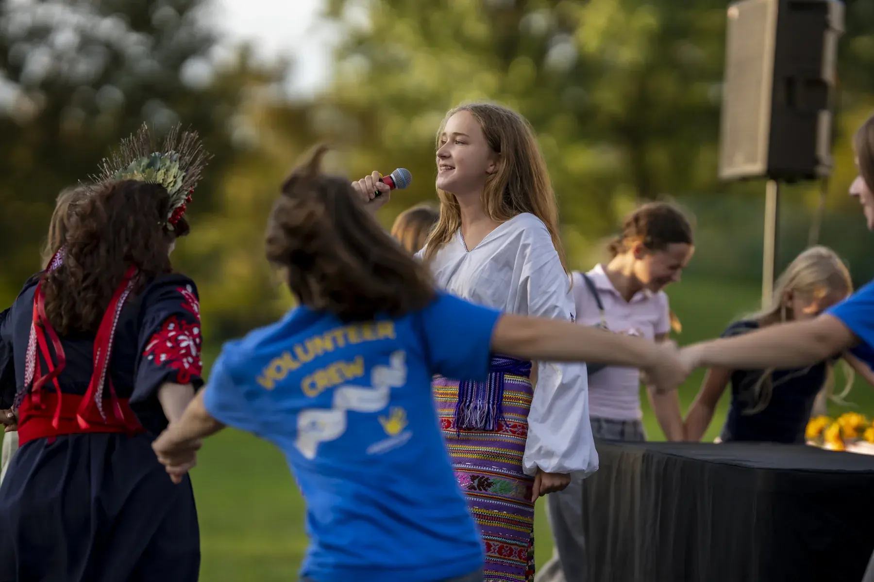 Oksana Pikush at UAFest 2026 — Volunteers and guests dance in a circle around the singer (photo: Tim Skinner)