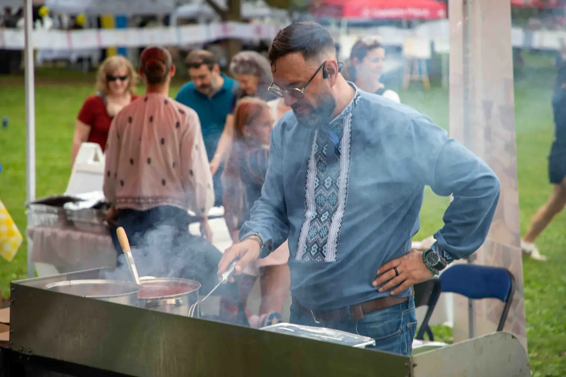 Cooking at the grill