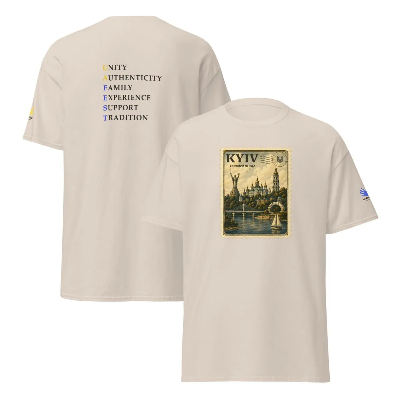 Le t-shirt du festival 2026 à plat, devant et dos côte à côte
