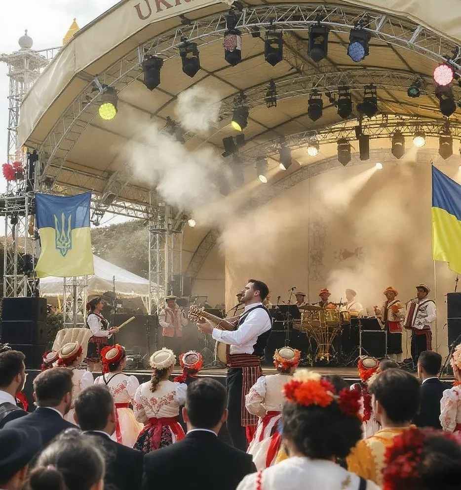 Натовп стоячи насолоджується виступом на минулому UAFest
