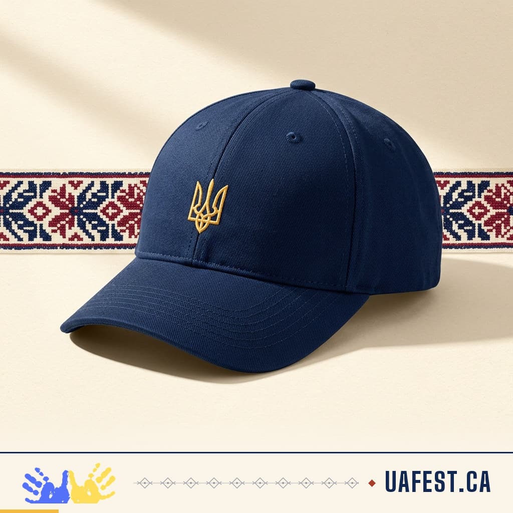 Concept de casquette bleue au trident créé pour les produits UAFest