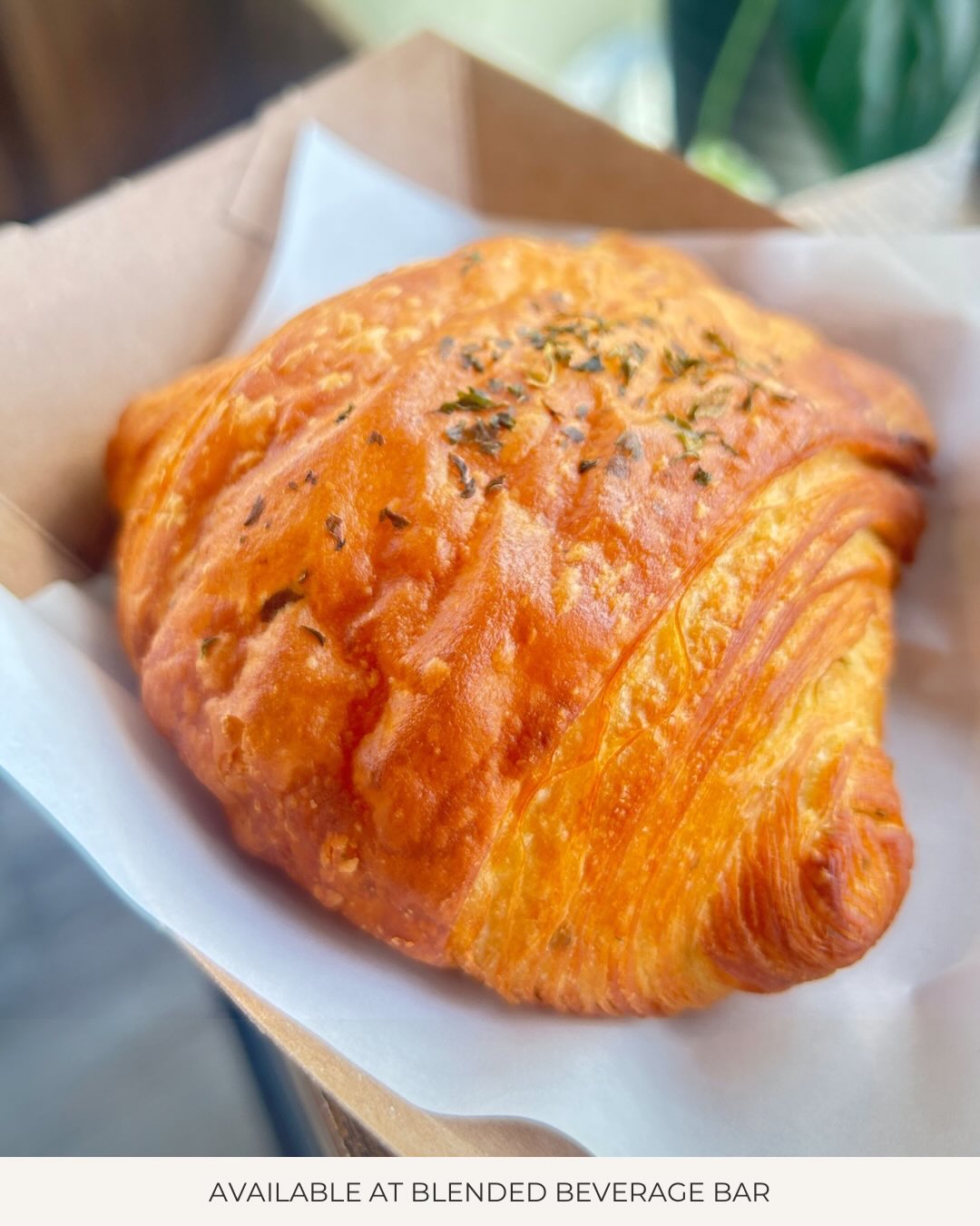 A herb and garlic croissant from the vegan bakes launched with Keepin It Vegan Bakery