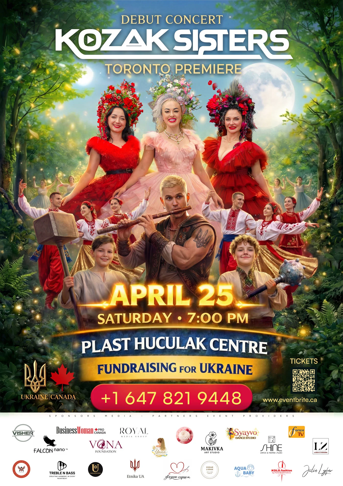 Poster of the debut Kozak Sisters concert at the Plast Huculak Centre